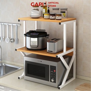 Kệ lò vi sóng IGA kết hợp kệ gia vị thông minh cho nhà bếp - GM02