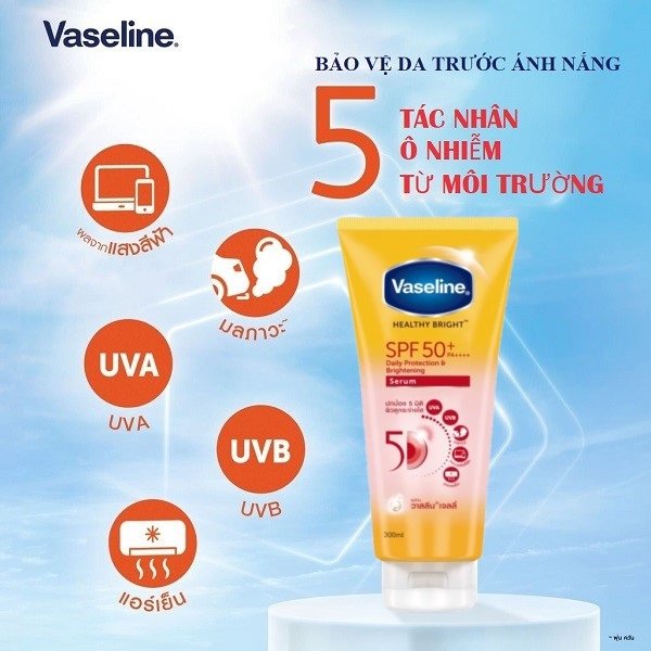 Sữa Dưỡng Thể Vaseline 50x  Serum Chống Nắng Dưỡng Trắng Da Gấp 50 Lần  Vaseline 50x SPF 50 PA+++