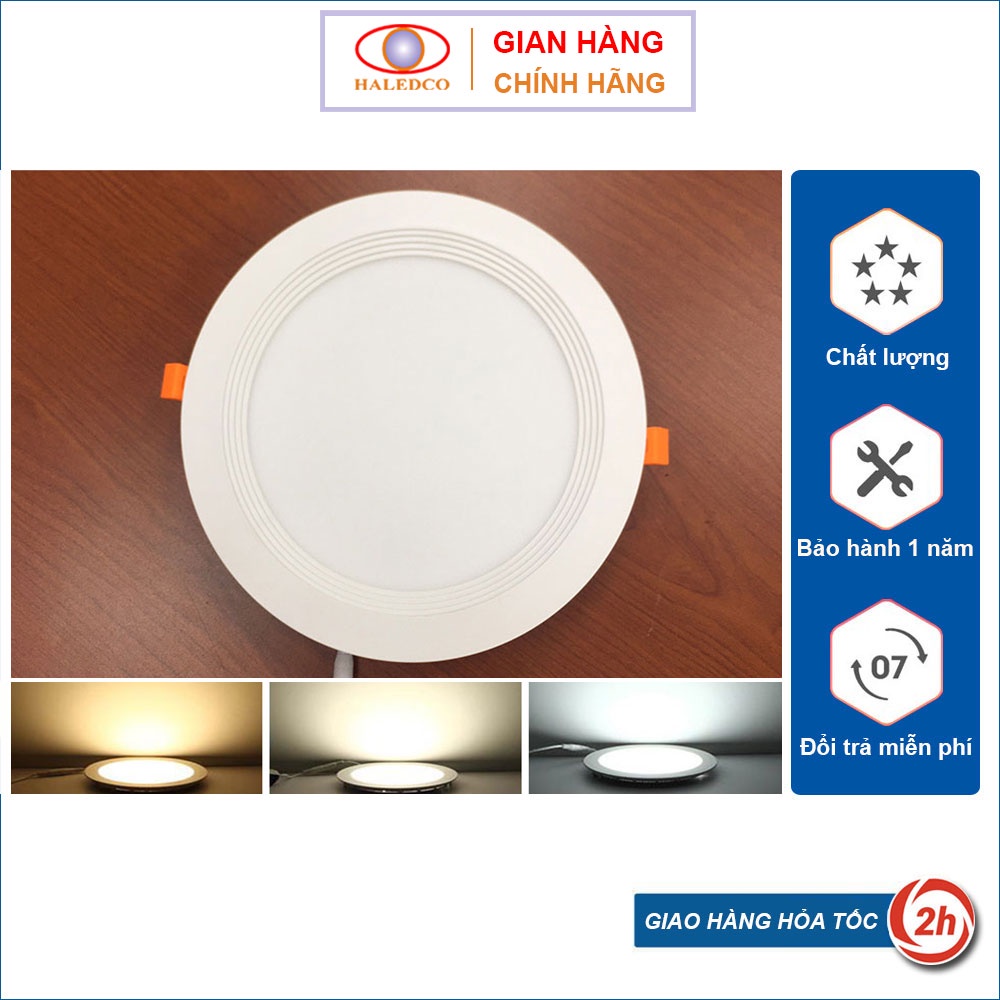 Đèn Led Âm Trần, Downlinght Công Suất 3W, 6W, 9W, 12W, 18W, 24W Siêu Mỏng Tròn Haledco Bảo Hành 12 Tháng