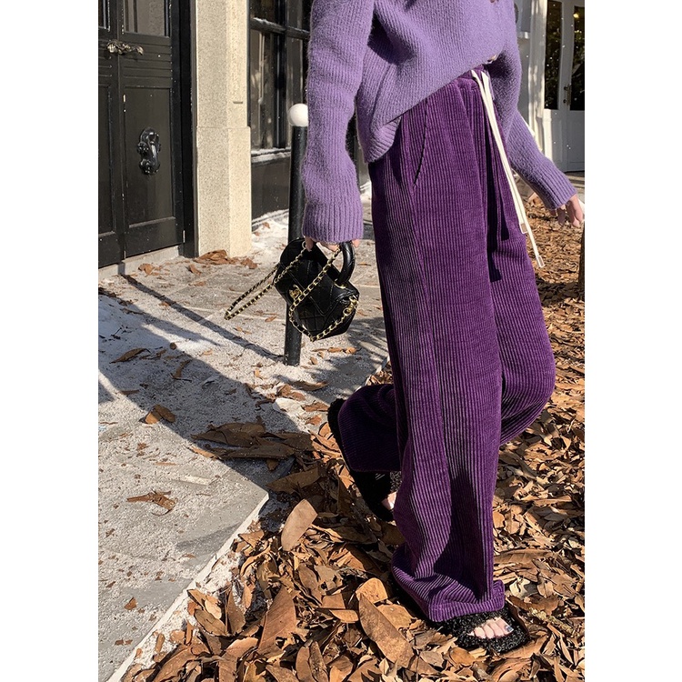 Quần nhung tăm dây trắng Fashion