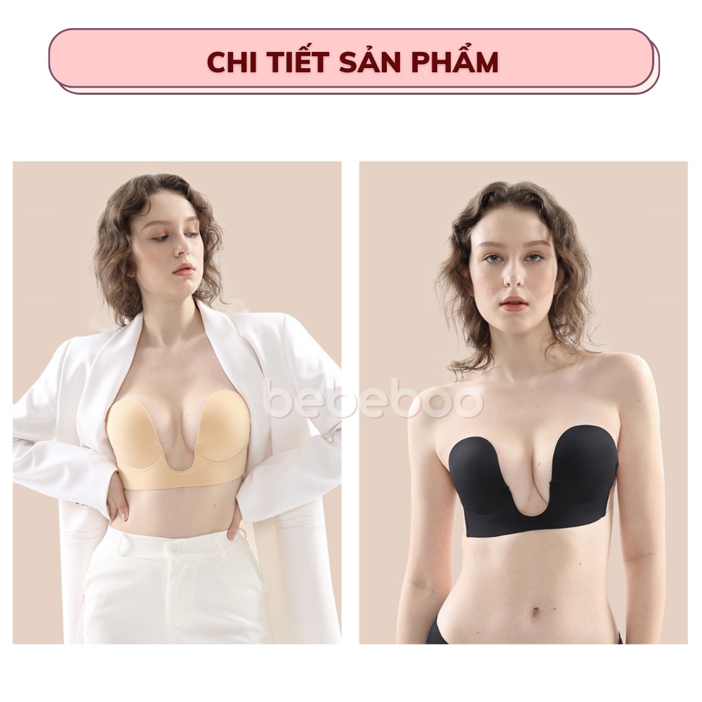 Áo Ngực Dán Chữ U BEBECHIC Hở Lưng Trần Sâu - Miếng Dán Ngực chữ U Dùng Cho Đầm Xẻ Ngực Sâu Hở Vai Trần và Lưng Trần