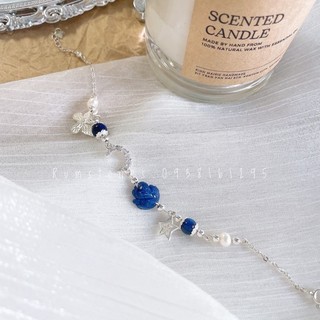 Lắc bạc hồ ly Kyanite mệnh thuỷ