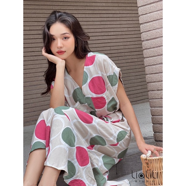Đầm linen hoạ tiết - Thiết kế từ 𝐋𝐢𝐚𝐥𝐢𝐥𝐢