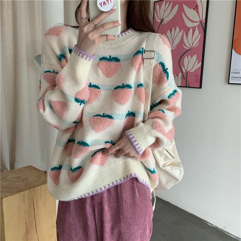 IELGYÁo sweater Dáng Rộng Phong Cách Phương Tây Cho Nữ