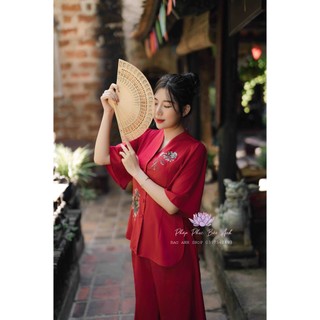 Pháp phục đi chùa lụa cao cấp thiết kế