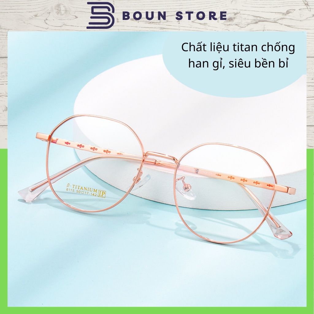 Gọng kính cận, kính giả cận gọng chất liệu TITAN siêu nhẹ chống ánh sáng xanh dành cho nam nữ