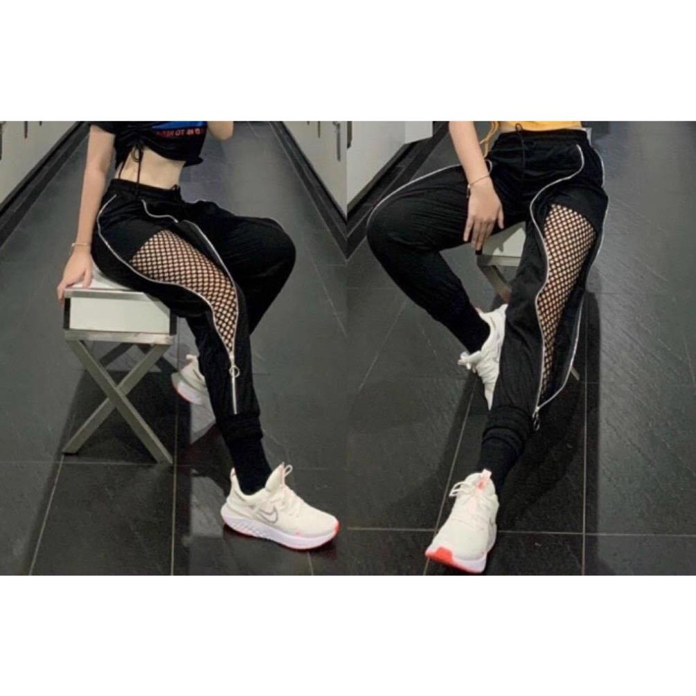 Quần jogger thể thao kéo khóa tập gym yoga zumba aerobic giá rẻ QUẦN Jogger lưới Lulushop