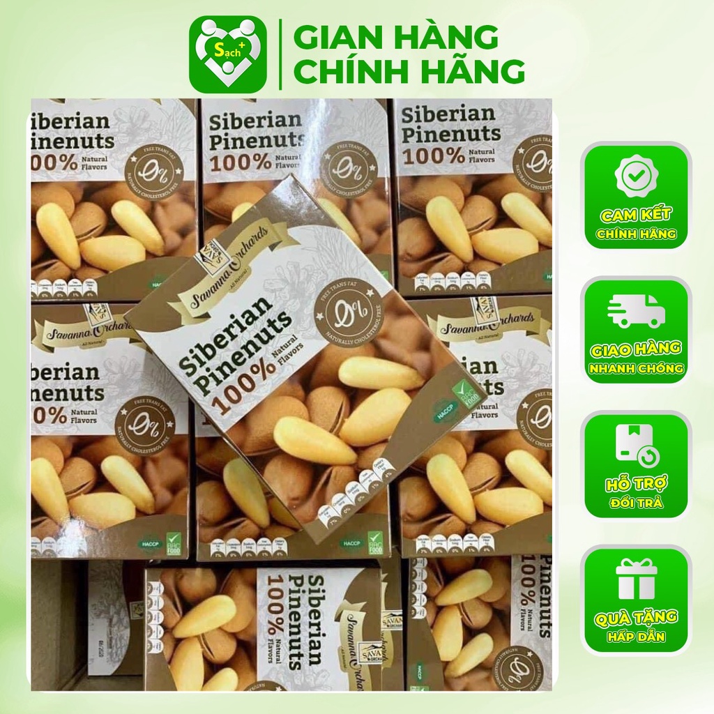Hạt Thông Chuẩn Siberian Mỹ Sấy Chín Nguyên Vị Thơm,Ngon Giòn Tan - hộp 300g