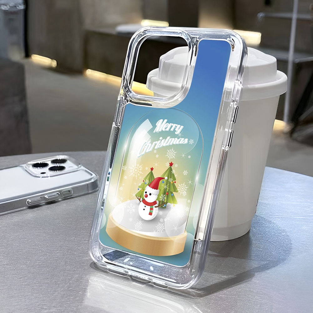 Ốp Điện Thoại Trong Suốt Họa Tiết Giáng Sinh Cho iphone 14promax 11 13 12 7Plus X XS Max