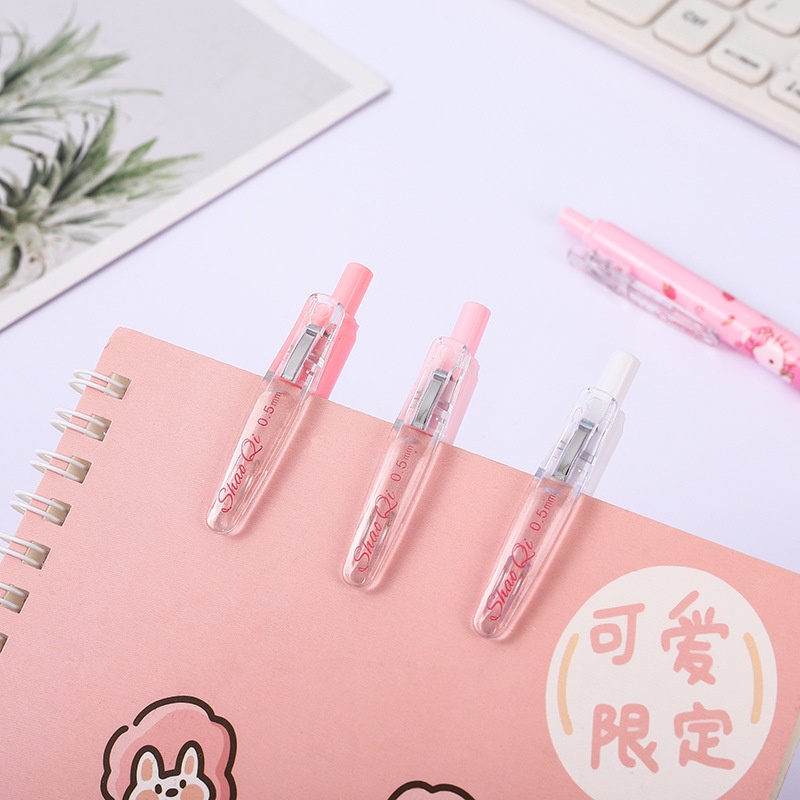 Y&amp;X Bút bi Gel bấm ngòi 0.5mm hình hoạt hình cute dễ thương mực đen vỏ hoạt hình đáng yêu