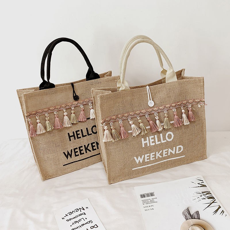 Túi Cói Hello WeekendFREESHIP Túi Cói Đi Biển Đi Du Lịch Cao Cấp Mẫu Mới Siêu Hot