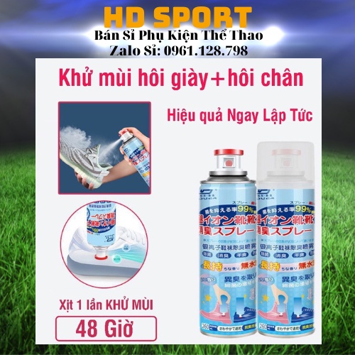 Chai Xịt Khử Mùi Giày Dép NaNo Bạc, Xịt Khử Mùi Hôi Chân 260ml - 360ml