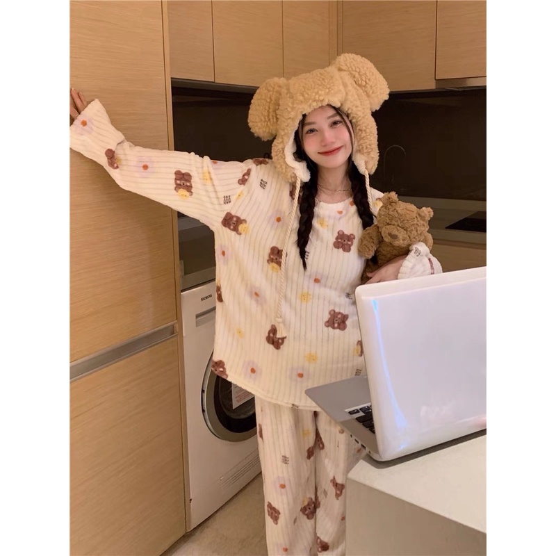 ( Hàng mới về) bộ bông lông siêu ấm áp lông mịn đẹp hàng QC không rụng lông không phai màu