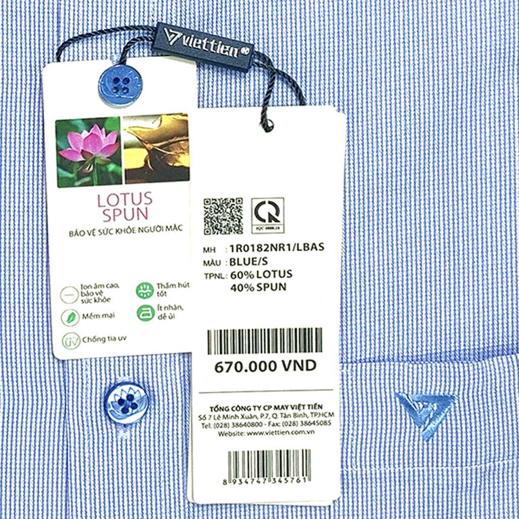 Viettien - Áo sơ mi nam dài tay kẻ sọc nhỏ 1R0182 regular dáng rộng - Áo sơ mi nam công sở Việt Tiến