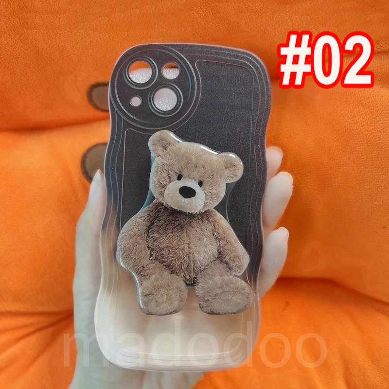 VIVO V27 V27E Y36 Y02 Y22 Y22S Y35 5G Y76 Y16 Y21 Y33S Y21S Y21T Y33T Y21A Y20 Y20i Y20S Y12A Y12S 2021 Y15S Y15A 2021 Y01 Y50 Y30 Y30i Y17 Y12 Y15 2020 Y3S U10 Y19 Y95 Y93 Y91 Y91i Y91C Y81 Y71 V23 V25 V25E V23E V5 V5S V9 Pro Bear Stand Phone Case BW 01