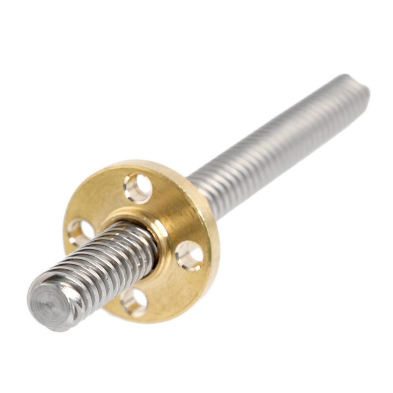 Bộ Trục Ren 8mm Acme Bằng Thép Không Gỉ + Đai Ốc T8 Cho Máy In 3D CNC