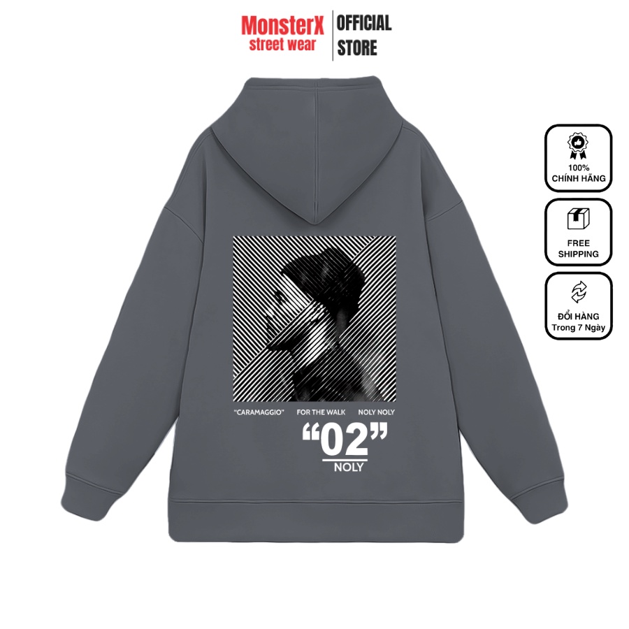 Áo hoodie nỉ bông Monster X Street 02 nam nữ form rộng thu đông Local Brand