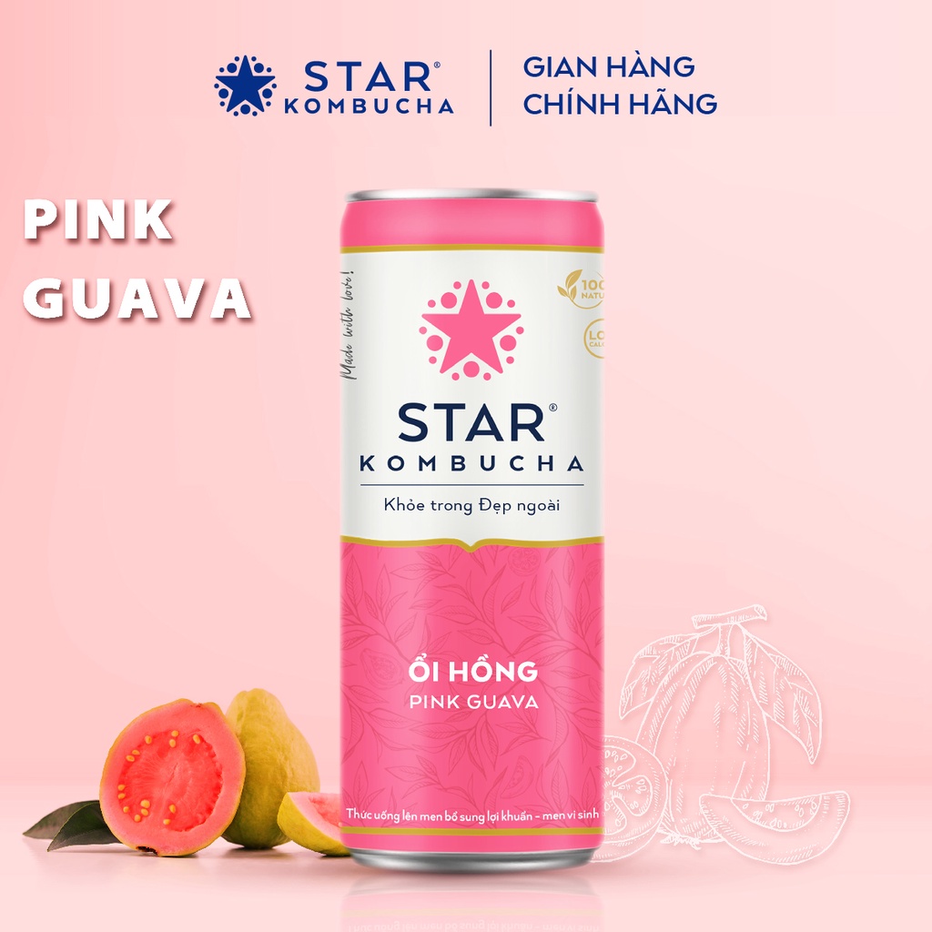 Combo 4 lon trà STAR KOMBUCHA mix vị