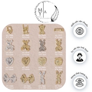 Charm nail hình con gấu con thỏ cao cấp