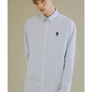 Áo sơmi dài tay sọc xanh who.a.u unisex - p:b