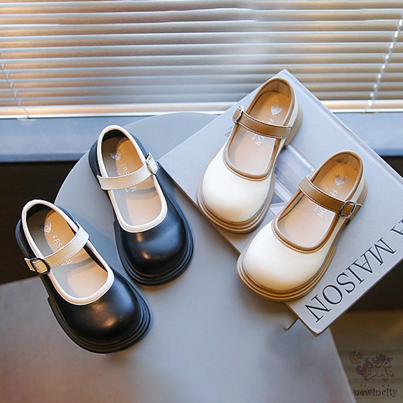 Giày Búp Bê Da Đế Mềm Phong Cách Anh Quốc Cho Bé Gái