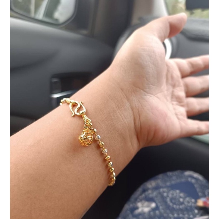 Vòng Tay May Mắn Nữ Vòng Tay Bi Tròn Túi Tiền Lắc Tay Bi Vàng Vòng Tay Túi Tiền Tài Lộc Thái Lan