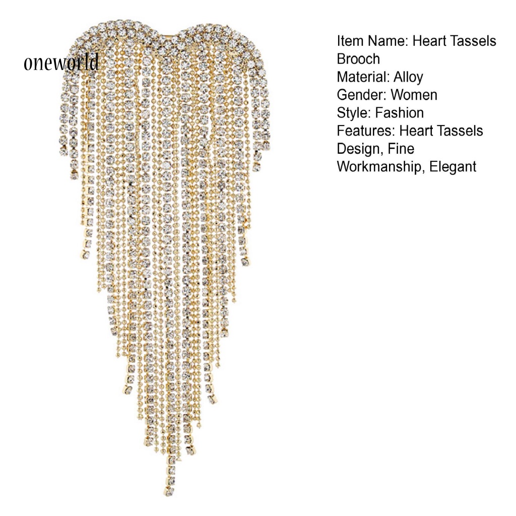 Ghim Cài Áo Đính Đá Phối Tua Rua Thời Trang Cho Nữ