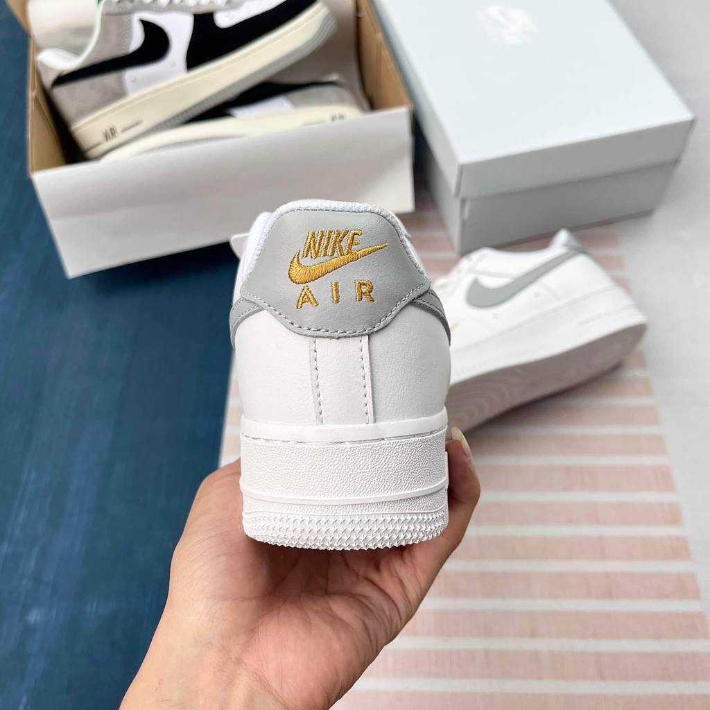 Giày thể thao AF1 vệt xám , Giày air force 1 trắng vệt xám nam nữ hot trend 2022 full box bill