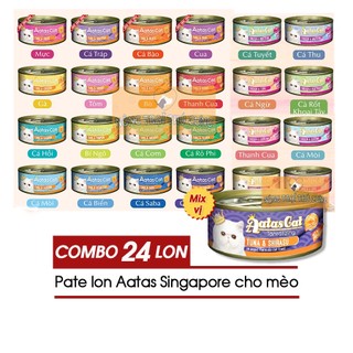 Combo 24 lon pate aatas mix vị 80g cho mèo