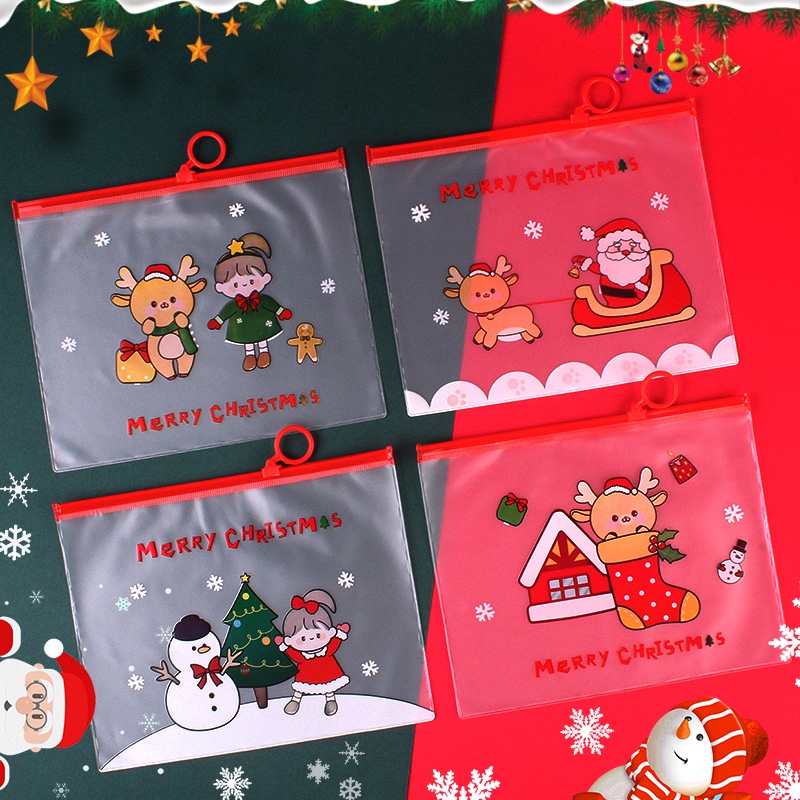 Túi A5 Noel 2022 Đựng Bút⭐ Túi đựng tài liệu NOEL đồ dùng quà tặng học tập cho bé trong mùa giáng sinh_quà noel cho bé