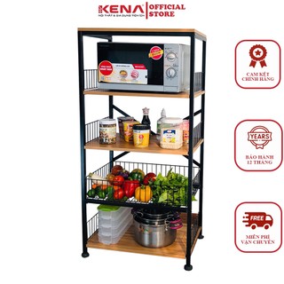 Kệ để lò vi sóng kèm giỏ 5 tầng đa năng KENA KN 165 Sắt hộp sơn tĩnh điện cao cấp chống gỉ