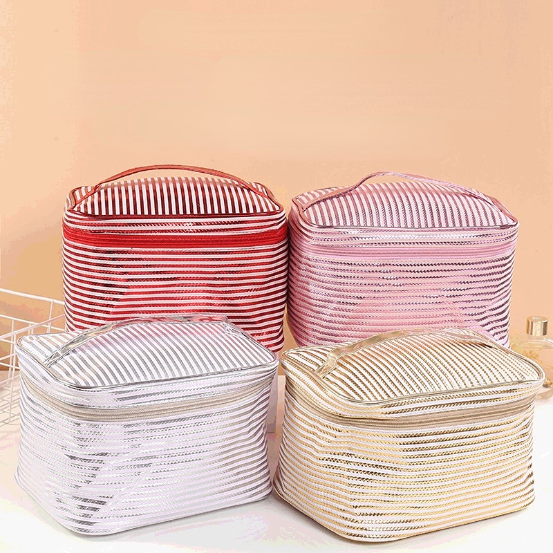 Túi Đựng Mỹ Phẩm Thời Trang Họa Tiết Sọc Dễ Thương