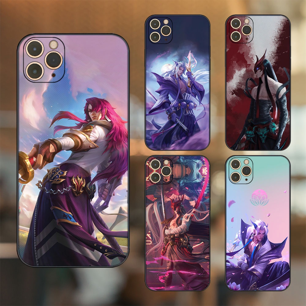 Ốp lưng iPhone 11 Pro Max dẻo đen cạnh vuông in hình Yone Liên Minh Huyền Thoại