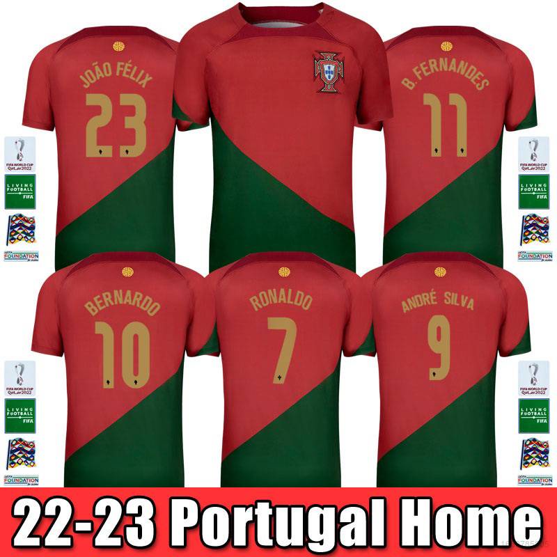 Áo Thun Thể Thao Bóng Đá 22-23 Bồ Đào Nha Bernardo Silva B Fernandes Felix Ronaldo