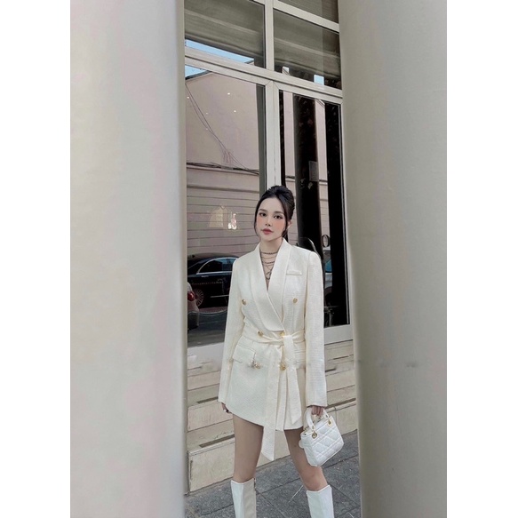 ÁO VEST DẠ KÈM ĐAI HOT