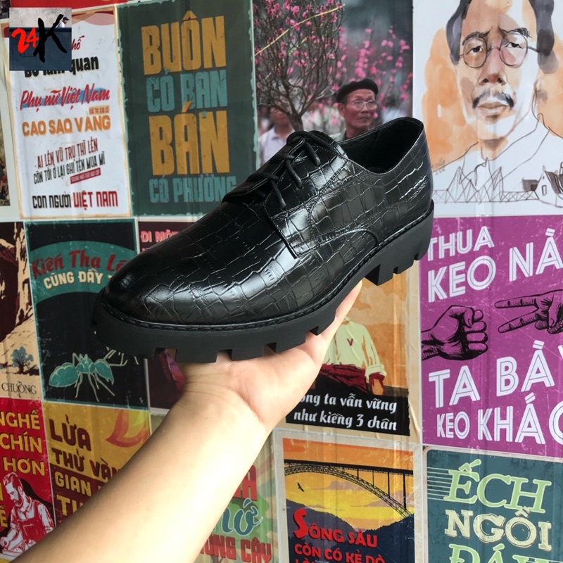 Giày tây nam da bò dây buộc, giày công sở nam, Giày da nam