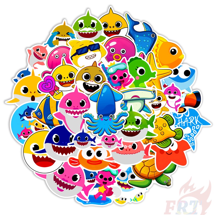 50Pcs/Set ☆ Baby Shark Series 01 Stickers ☆ Children's Song DIY Fashion Waterproof Doodle Decals Stickers