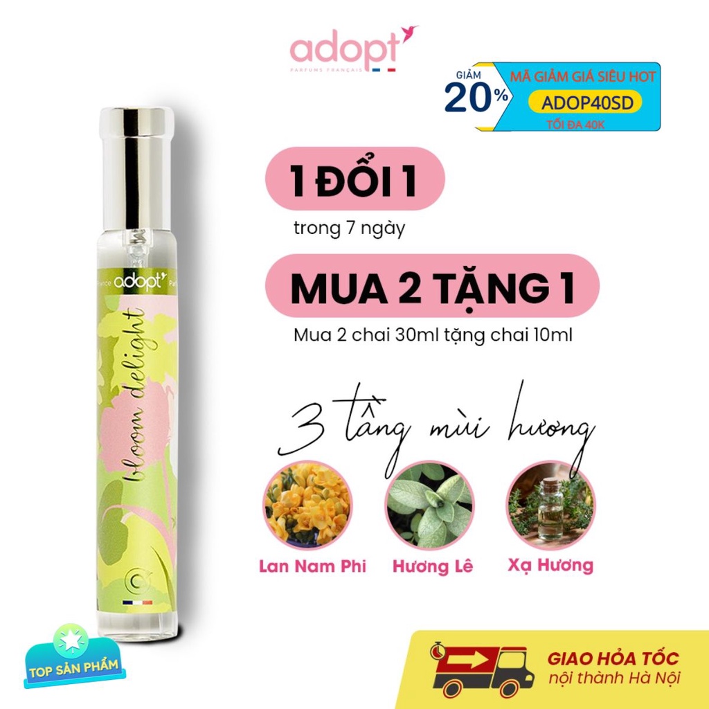 Nước Hoa Adopt' Bloom Delight Hương Thơm Dịu Nhẹ - Nước Hoa Pháp Chính Hãng Dung Tích 30 Ml