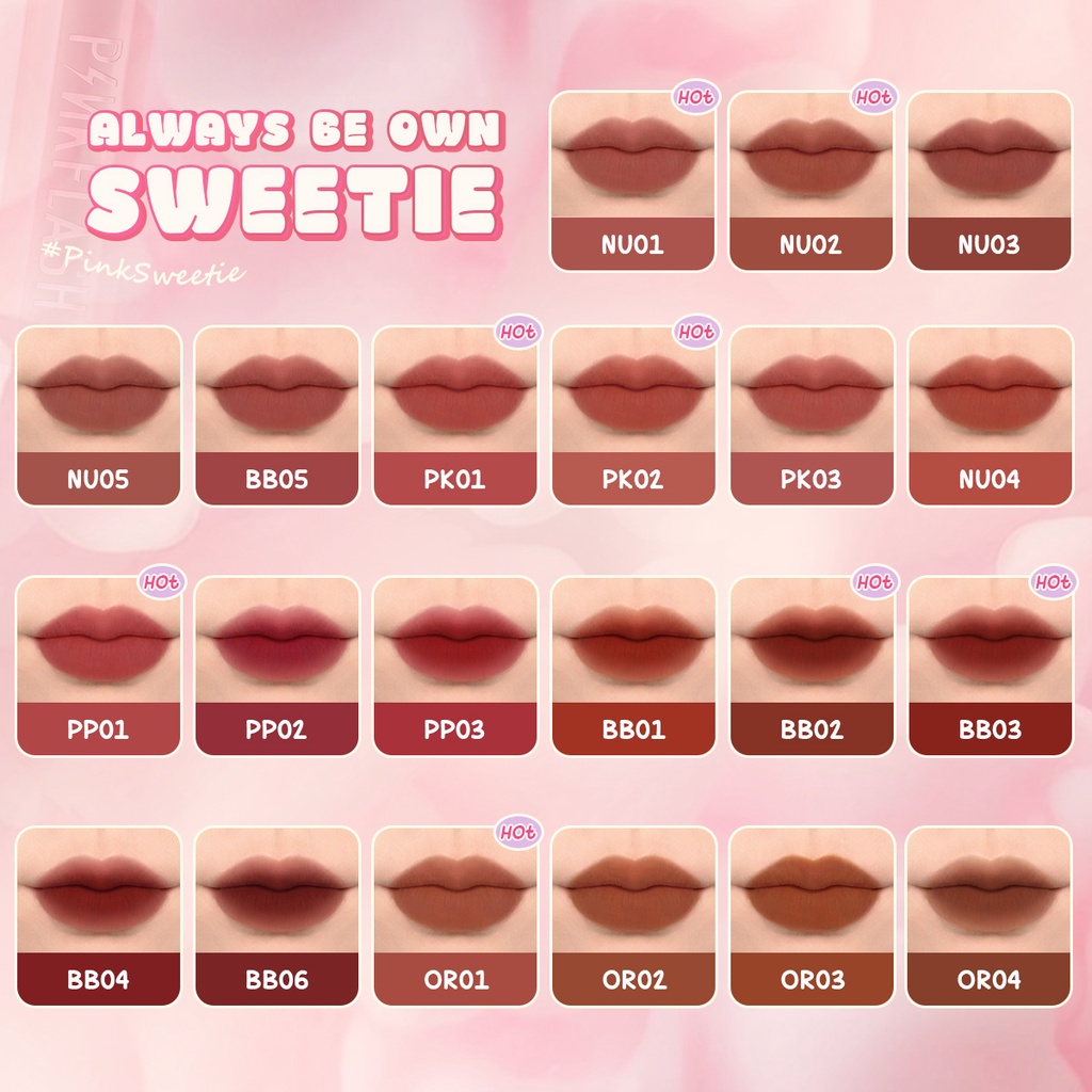 Son Kem Mềm Mịn Như Nhung PINKFLASH Pinksweetie Powdery Lip | PF-L16