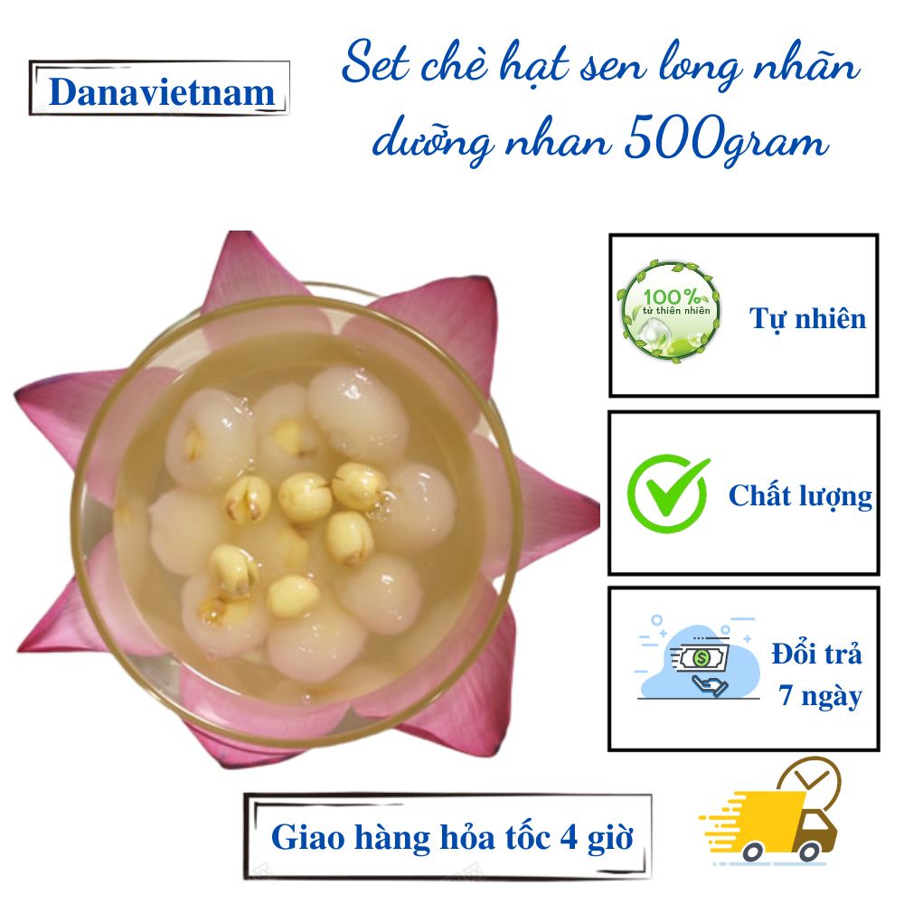 Chè hạt sen long nhãn set 500gr - dưỡng nhan, thanh lọc cơ thể