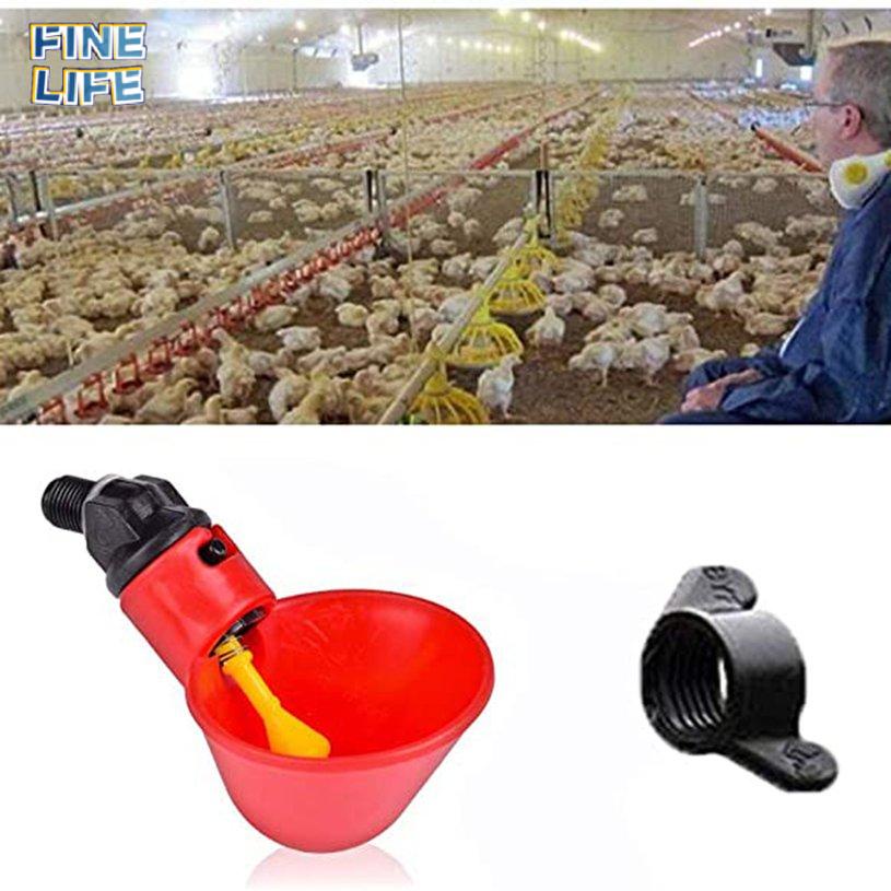 10PCS Chicken Coop Waterer Fowl Automatic Poultry Chick Feeder Water Drinker