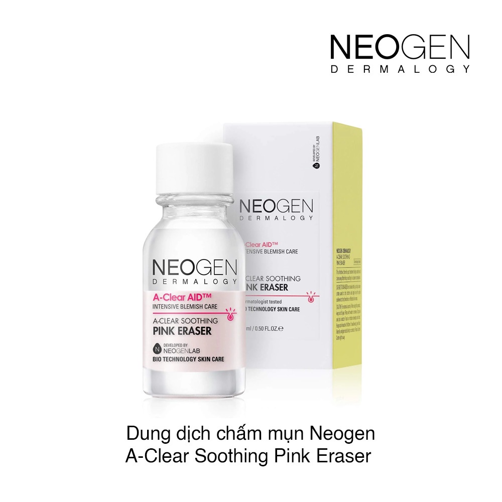 Chấm Mụn Neogen A-clear Soothing Pink Eraser 15ml Xẹp Mụn Giảm Xưng Đỏ Không Gây Kích Ứng 15ml