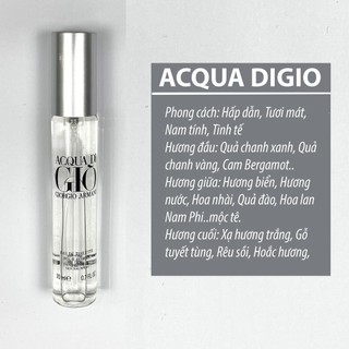 Nước hoa nam mini Acqua Digio trắng 20ml nước hoa nam thơm lâu aqua di gio dịu mát