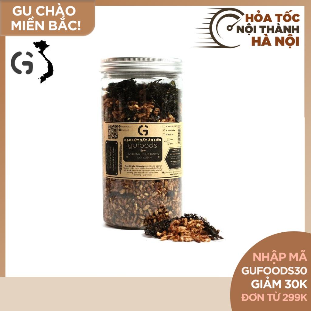 Gạo lứt sấy ăn liền GUfoods - Ăn kiêng, thực dưỡng, eat clean (có 3 lựa chọn: Vị Rong biển / Muối mè)