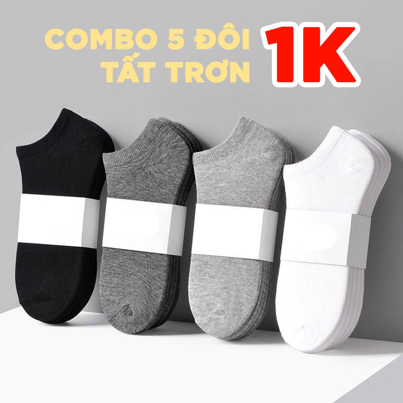 Tất, Vớ Thể Thao Nam Nữ, Vớ Trơn Cổ Thấp Vải Cotton Dày Dặn - V02