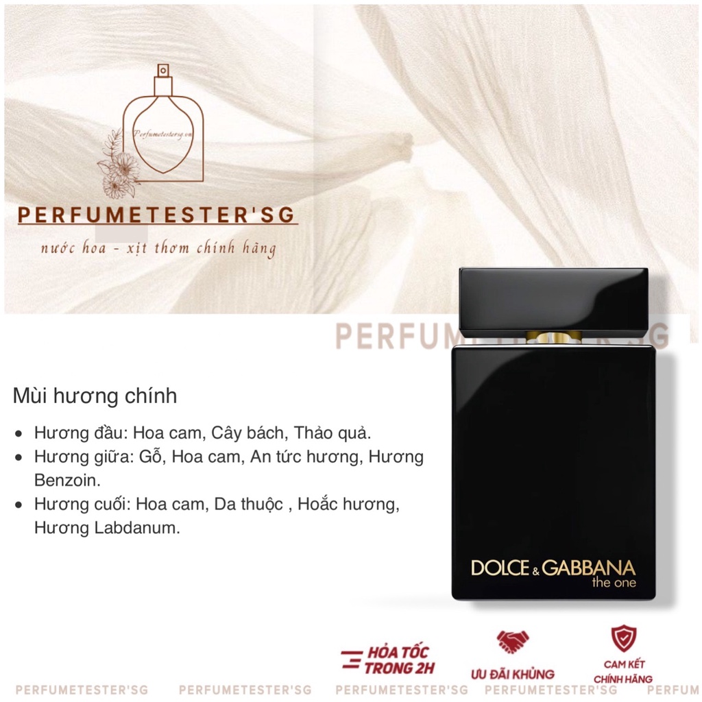 Nước hoa Dolce & Gabbana The One For Men Eau de Parfum Intense -perfumetester