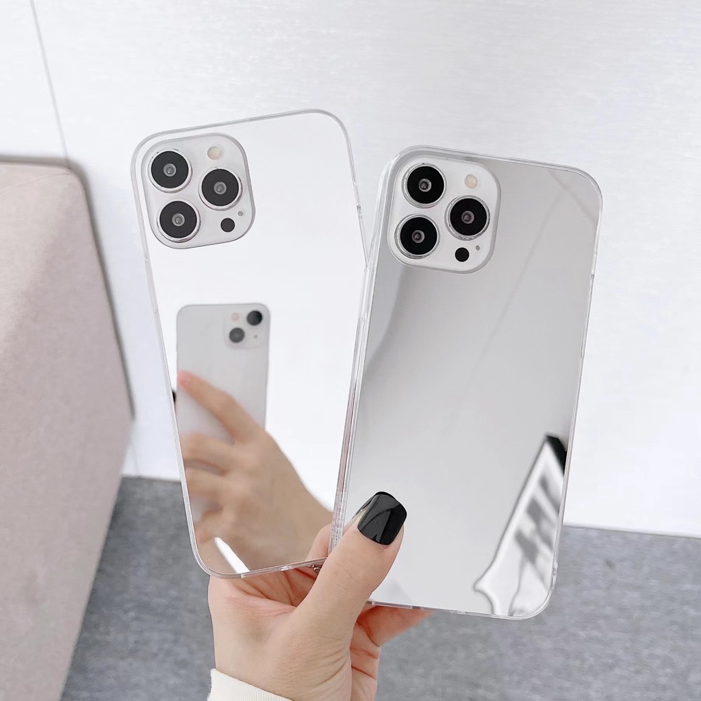Ốp Điện Thoại Tráng Gương Chống Sốc Thời Trang Cho iPhone 13 / 12 / 11 / X / 8 / 7P