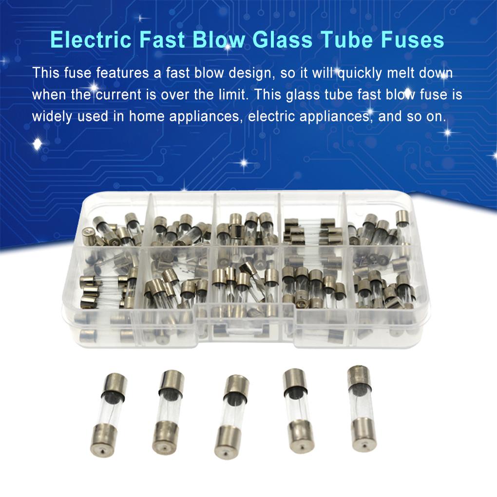 Set 100 Cầu Chì Ống Thủy Tinh 0 2-20A