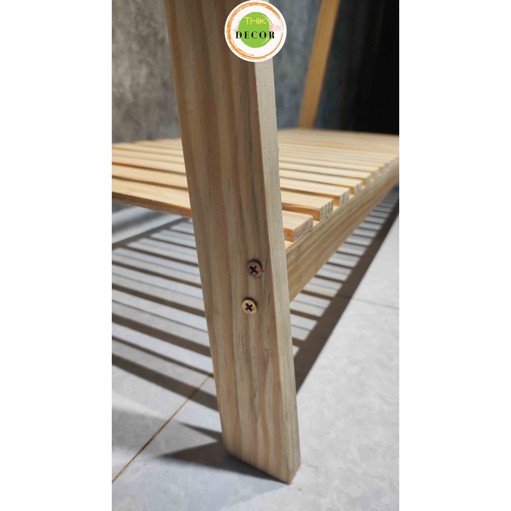 Kệ treo quần áo chữ A Thik Decor KT 135*100*37cm, giá treo quần áo decor phòng bằng gỗ thông tự nhiên