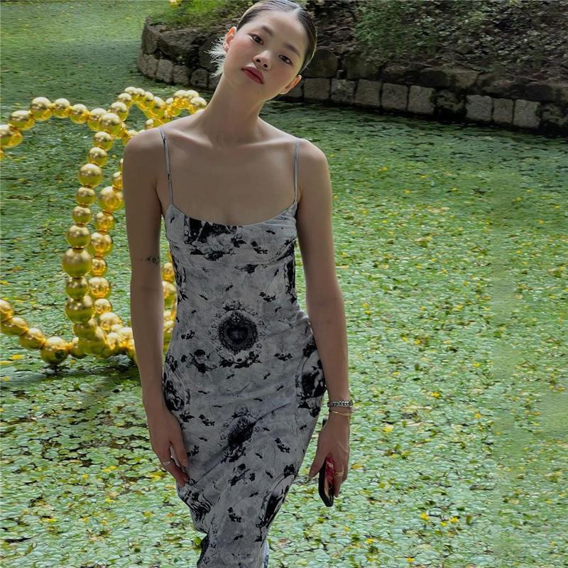 Topone Đầm Hai Dây Họa Tiết Thiên Thần Đáng Yêu Cho Nữ